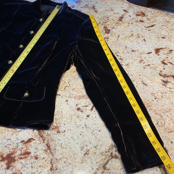 STUNNING VELVET DARK BROWN BLAZER BY PASSPORT . - Picture 14 of 15